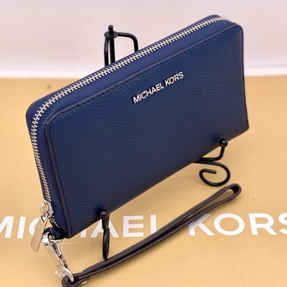 MICHAEL KORS LARGE FLAT WALLET MULTIFUNCTIONAL PHONE CASE NAVY